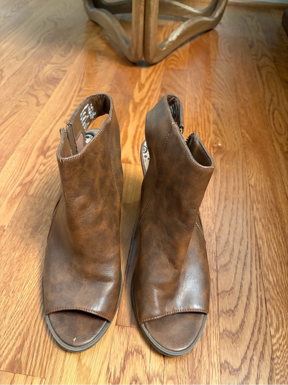 Brash Brown Open-Toe Ankle Booties